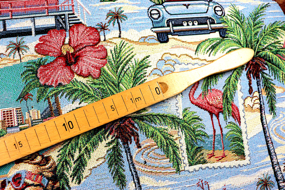 Urlaubsfeeling pur, aufwendig verwebt und farbenprächtig aufgepeppt! Ds6364 Gobelin Florida S4 Dekostoffe NEU  Gobelin - Florida