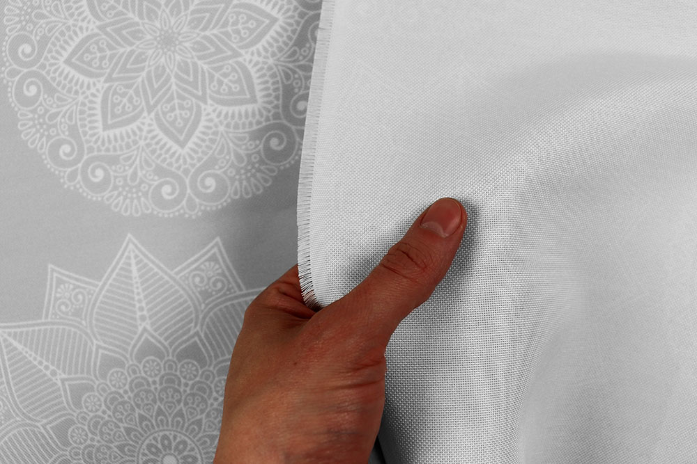 Klassische Mandalas in zartem Grau - wasserabweisend ausgerüstet für innen wie außen! Ds6385 Dekostoff Mandala Grau S4(1) Dekostoffe NEU  Outdoor-Dekostoff - Mandala Grey