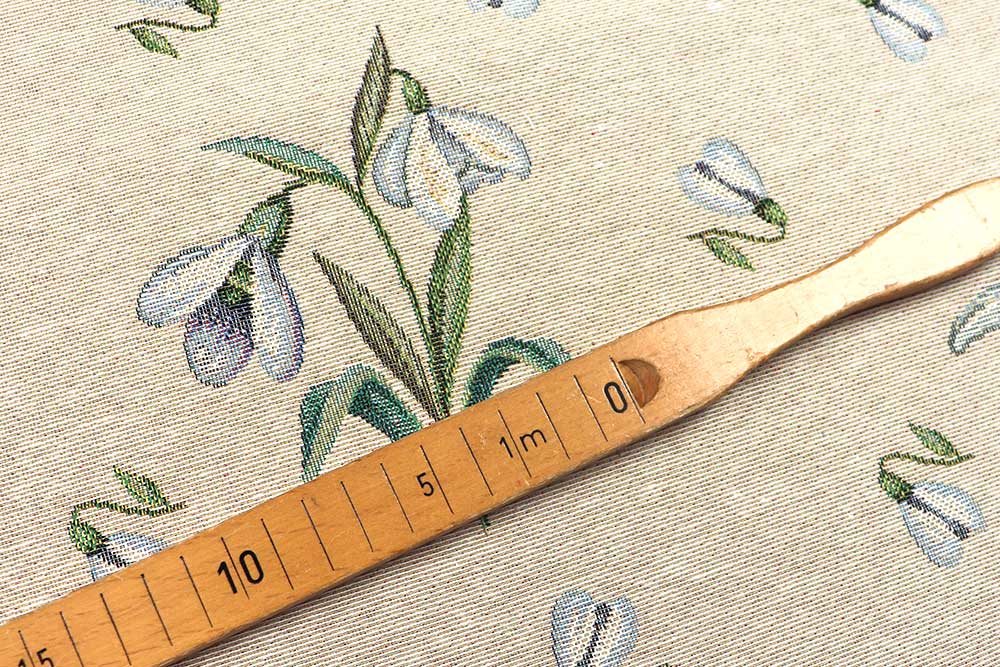 Gobelin mit bezauberndem Blumen-Design - hochwertig verarbeitet, robust, elegant! Ds6406 Gobelin Schneegloeckchen S4 Dekostoffe NEU  Gobelin - Schneeglöckchen