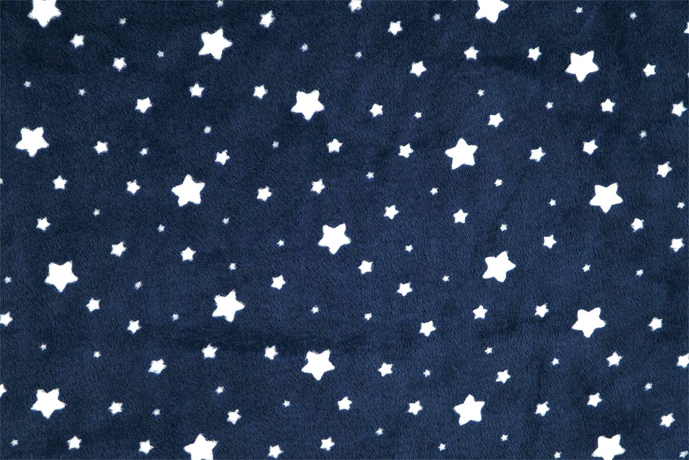 Kuscheliger Fleece zum Wenden - Wölkchen und Sterne - zum Träumen süß ! Fl5181 Wende Fleece Sterne Vorder Rueckseite Fleecestoffe Wende-Wellness-Fleece - Sternenhimmel