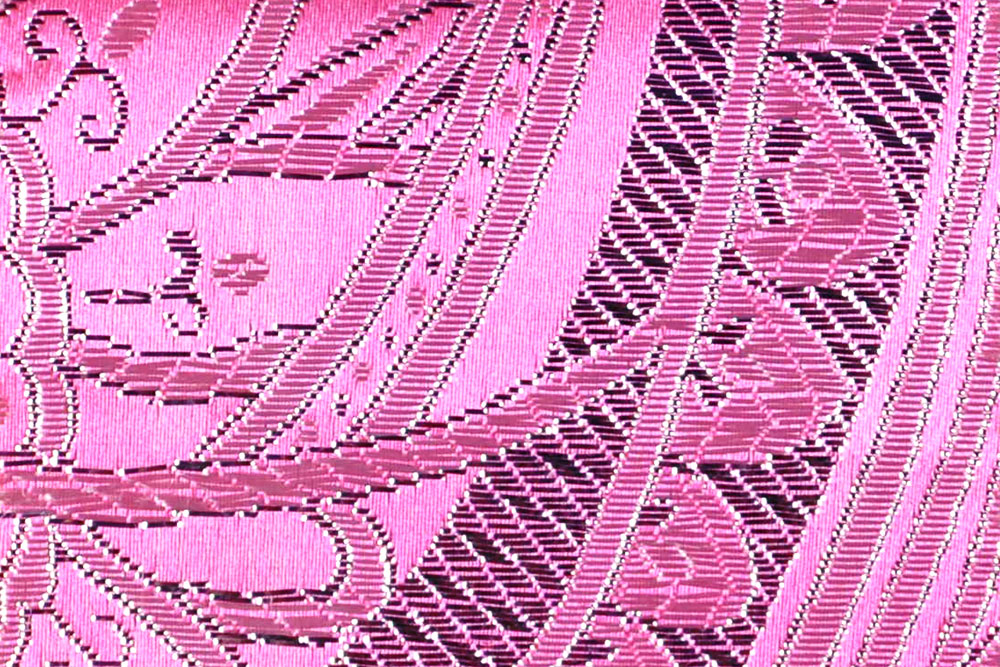 Knallig glänzende Meterware in Jacquard-Webart - hervorragende Qualität für prunkvolle Auftritte! Fn1222 Brokat Rosa S4 Festliche Stoffe Brokat Maharani - Rosa/Silber