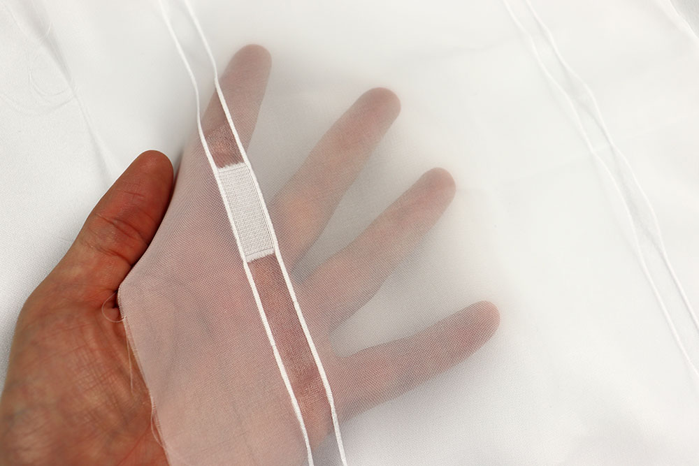 Transparenter Gardinenstoff mit Bleiband - luftige Ware für elegante Fensterdeko Gg5005004 Gardinenstoff Weiss Transparent 4 Gardinen transparent Scherli Borgholt - Weiß transparent - 300 cm hoch - Bleiband