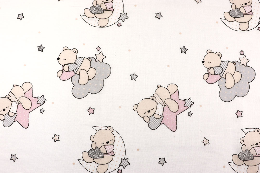 Bärenstarker Gardinenstoff - transparent, überbreit, zum Knuddeln! Gs5140 Gardinenstoff Baerchen S4 Kinderstoffe Gardinenstoff Bleiband - Bärchen - 280 cm