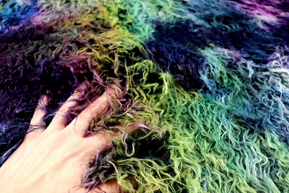 Zotteliges, wildes Langhaar-Fellimitat in kunterbunter Optik! Sp167002 Fell Pelzimitat Zottelfell - Crazy Colours