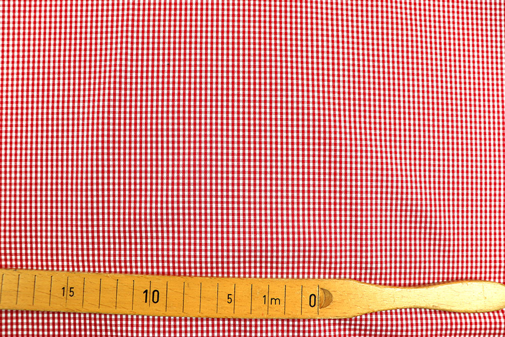 Durchgewebter Stoff, wunderschöne Qualität mit klassischem Vichy-Design Sp167012 Vichy Karo Rot S4 Blusenstoffe Vichy Karo Mini - Rot