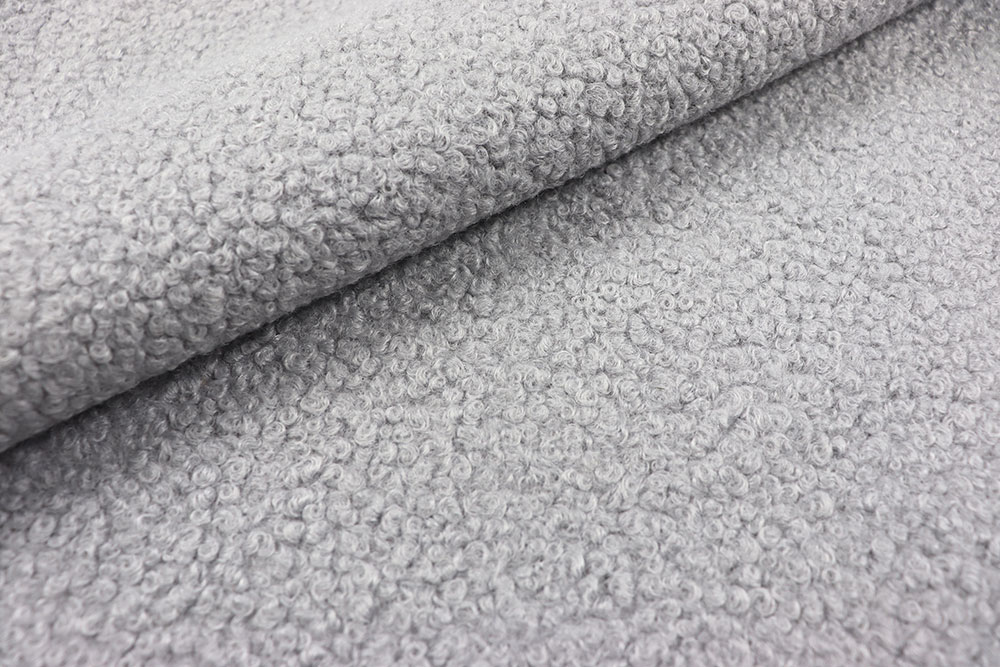 Gelockter, schwerer Fleece - eine tolle Qualität in herausragendem Preis-Leistungs-Verhältnis! Sp168020 Wirbelfleece 1 Bouclé-Stoffe Wirbelfleece - Hellgrau