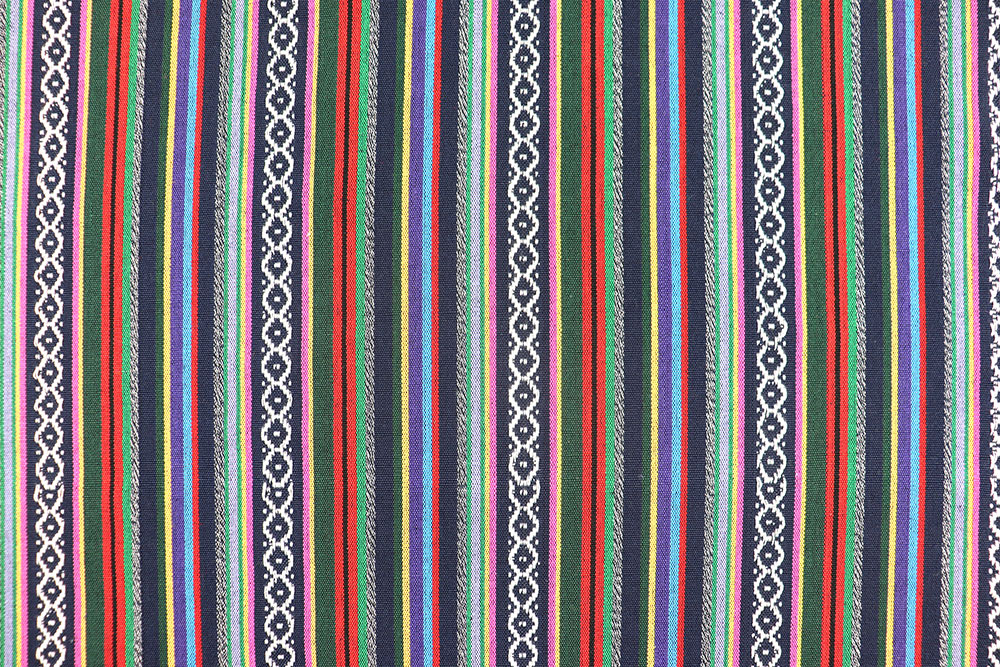 Knallbunte, durchgewebte Ware im mexikanischen Stil - Ponchos, Kostüme, Taschen etc. werden damit zu bunten Hinguckern! Sp168041 Jacquard Streifen Bunt S4 Mai Jacquard Streifen - Juarez