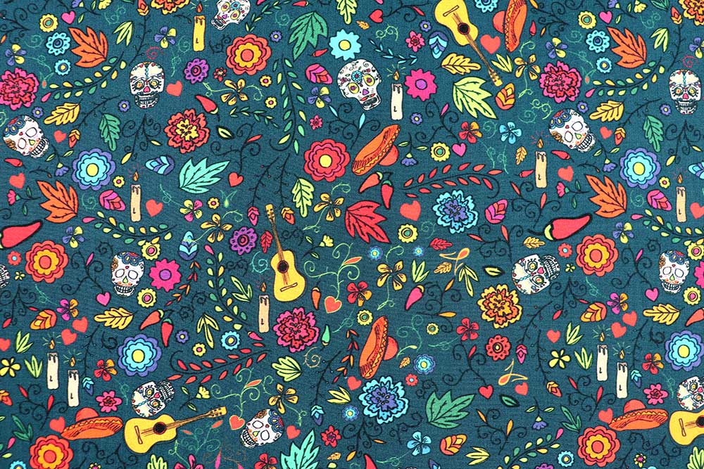 Die Fiesta kann starten! Bunt bedruckte Baumwolle im mexikanischen Stil Sp168043 Baumwollstoff Mexiko S4 Mai Baumwollstoff - Mexico Fiesta