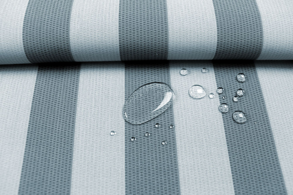 Hochwertiger Outdoorstoff in meliertem Grau für Strandkörbe, Bezüge und vieles mehr Sp171027 Outdoorstoff Streifen S4 Markisenstoffe Outdoorstoff Melange - Streifen - Sea Grey
