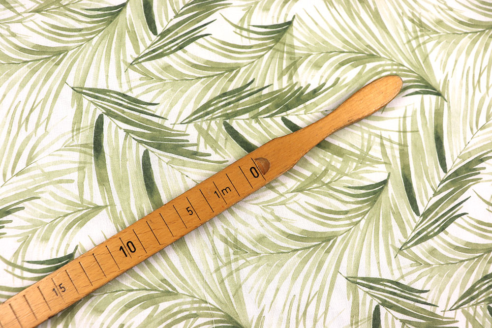 Sommerlicher Gardinenstoff mit Digitalprint - luftig, locker, leicht! Sp174030 Gardinenleinen Blaetter S4 Gardinen transparent Gardinenleinen - Summer Jungle