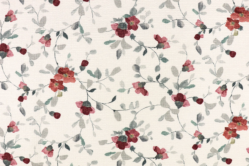 Fein strukturierte Grundware, filigranes Blumendesign und intensive Farben - ein Traum von einem Dekostoff! Sp174031 Dekostoff Blueten S4 Digital-Drucke Dekostoff Digitaldruck - Rote Blüten