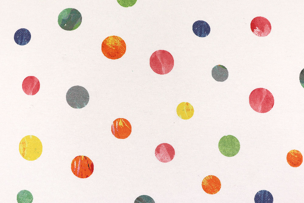 Knallbunte Punkte im Aquarellstil auf pflegeleichtem Mischgewebe - für fröhliche Deko-Ideen! Sp174035 Dekostoff Punkte S4 Digital-Drucke Dekostoff Digitaldruck - Bunte Punkte