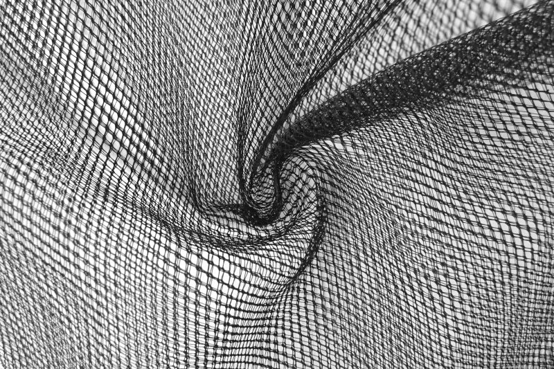 Grobmaschiges Netz, schwer entflammbar nach EN 71-2 Tg1276 Netz Schwarz Hand Uni Netzstoff schwer entflammbar - 250 cm - Schwarz