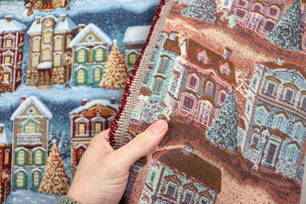 Wintermagie für Ihre Kissen, Taschen, Polster und viele andere Ideen, die in der Weihnachtszeit für Staunen sorgen sollen Wn5332 Gobelin Winterhaus Weihnachten sonstige Gobelin - Im Weihnachtsdorf