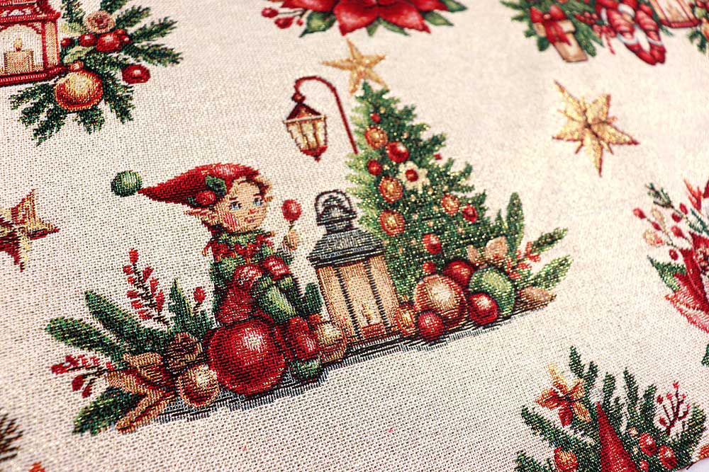 Winterglanz zum Nähen: Gobelin mit Wichteln & Lurex – für festliche Deko mit Charme und goldigem Funkeln! Wn5349 Gobelin Elfen S4 Weihnachten Wichtel Gobelin Glitzer - Santas Gnomes