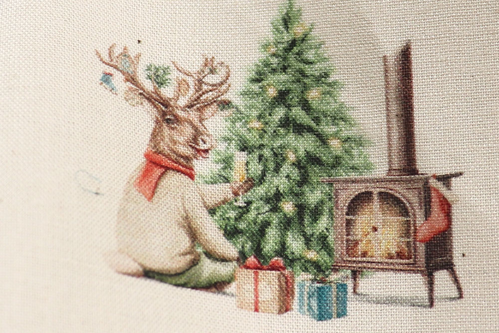 Feiern Sie Weihnachten dieses Jahr mit Familie Rentier und den süßen Häschen - ein tierisch toller Popeline! Wn5355 Weihnachtsstoff Rentier Familie S4 Weihnachten Bekleidungsstoff Weihnachtsstoff Baumwolle - Rentier-Familie