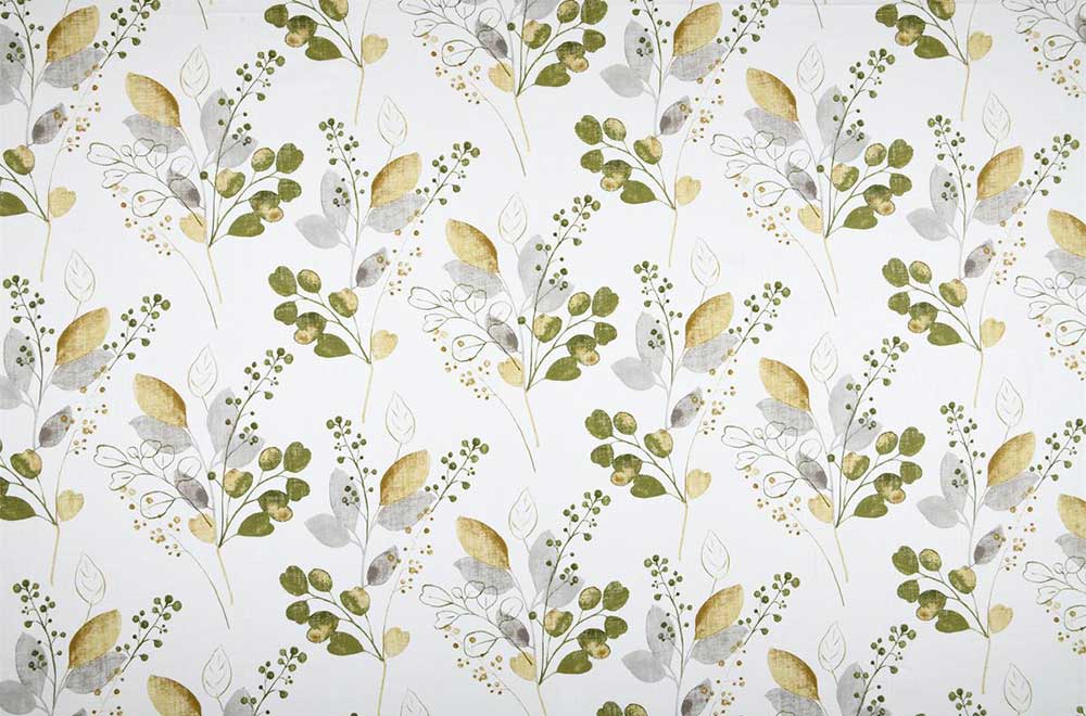 Ramie-Baumwoll-Gemisch mit zartem Eukalyptus-Motiv in Grün Bk7711 Ramie Stoff Beige Eukalyptus 4 Blusenstoffe Ramie-Stoff -  Eukalyptus - Grün