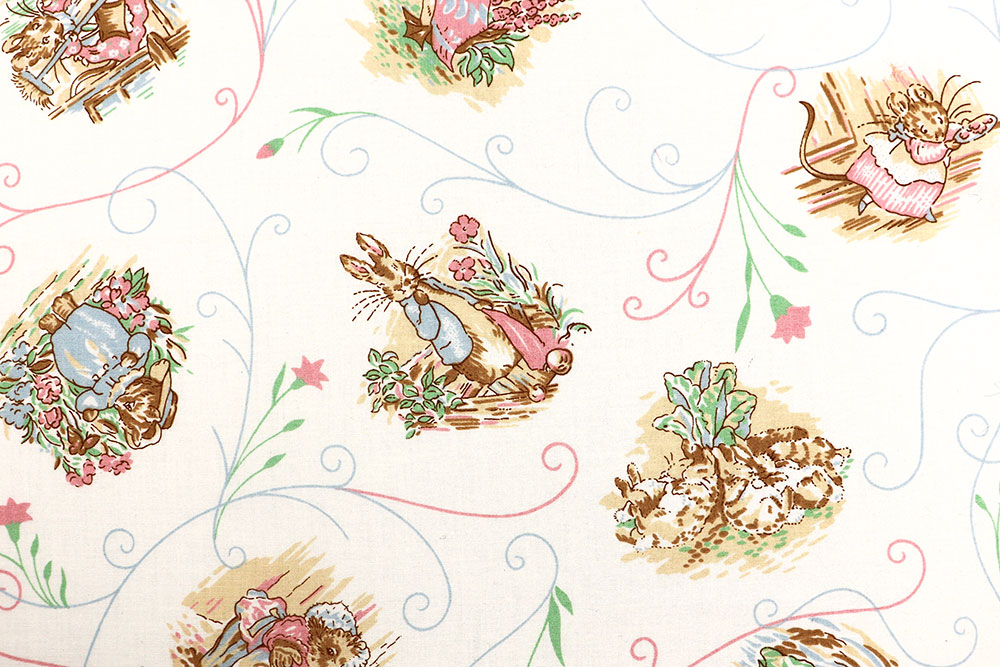 Retro-Tiermotiv auf feiner Baumwolle - eine wunderschöne Ware für Nostalgiker und Tierfans Co6883 Baumwollstoff Peter Hase S4y Kinderstoffe Baumwollstoff - Tierische Nostalgie