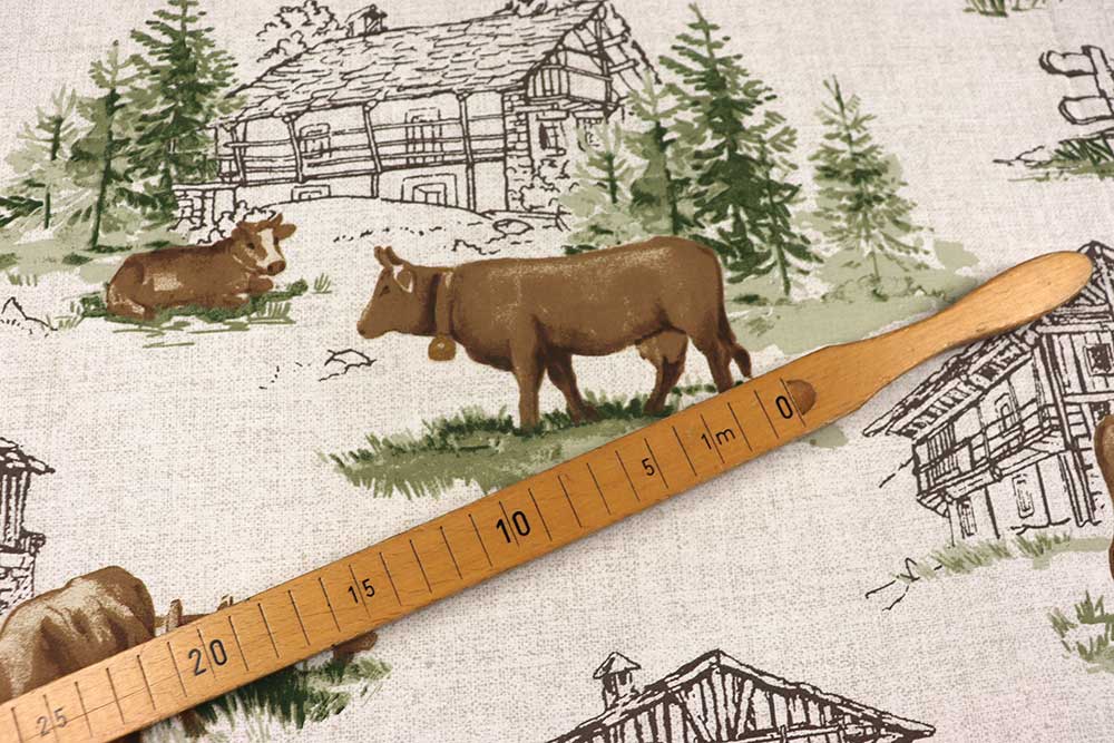 Gemütliches Alpen-Feeling für KReationen im Landhausstil - Muuuuuuuuuuuuuhtastisch! Co7018 Baumwollstoff Kuhweide S4 Baumwolle Bäuerlich Baumwollstoff - Kuhweide