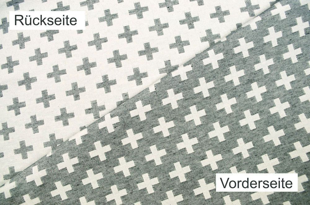 Schön gemusterter Dekostoff für interessante Deko Ds5729911 Jacquard Kreuze Grau1 Dekostoffe Jacquard Dekostoff Jacquard - zweiseitig - Kreuze - Grau/Weiß