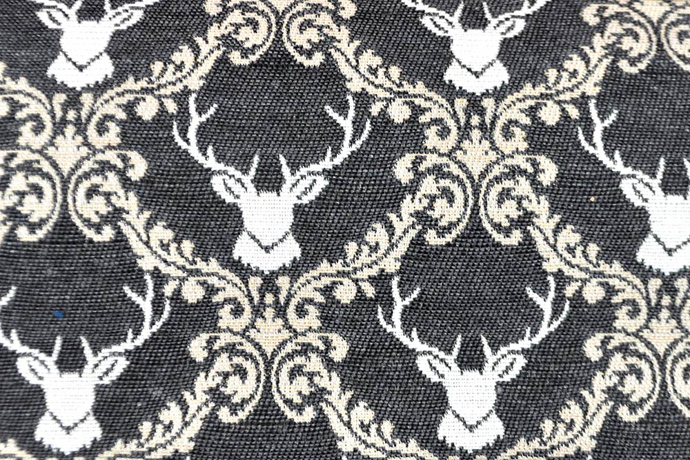 Edler, schwerer Jacquard-Stoff, beidseitig verwendbar - ideal für Dekorationen, Taschen und Kleidung im Landhausstil! Ds6086 Jacquard Beidseitig Hirsche Grau S4 Übergardinen Jacquard - Bregenz - Grau