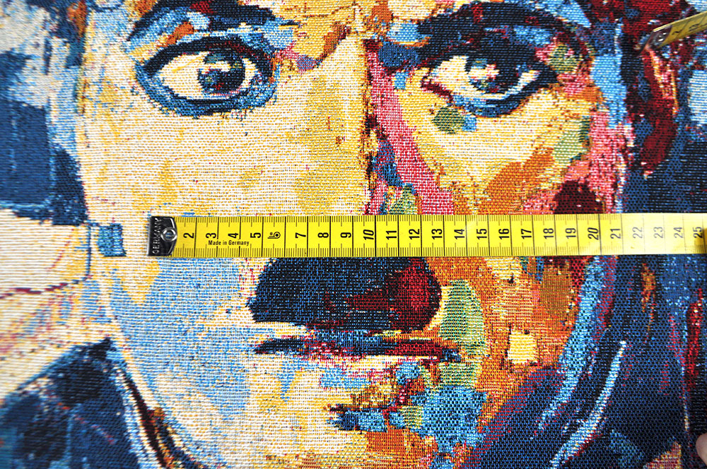 Kult + Stoff = Kunst! Absolut edler Gobelin, 47 x 47 cm - perfekt für aufsehenerregende Kissen und mehr Ds6099 Deko Panel Charlie 1 Dekostoffe Retro Gobelin-Panel - Charly - 47 x 47 cm