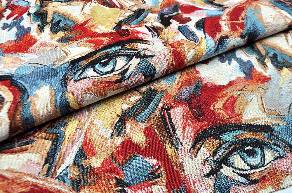 Opulenter Gobelin mit eingewebtem Design, das verblüfft und beeindruckt! Ds6176 Gobelin Gesicht Taschenstoffe Gobelin-Stoff - Madame