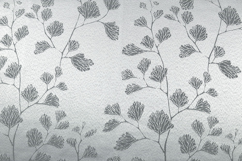 Zweiseitiger Jacquard mit zartem Blütenmuster – perfekt für elegante Heimtextilien und stilvolle Accessoires! Ds6283970 Dekostoff Jacquard Pflanzen Grau Jacquard Dekostoff Jacquard beidseitig - Galicia - Grau