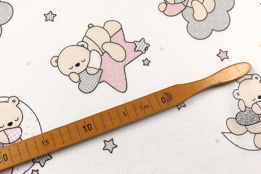 Bärenstarker Gardinenstoff - transparent, überbreit, zum Knuddeln! Gs5140 Gardinenstoff Baerchen S4 Kinderstoffe Gardinenstoff Bleiband - Bärchen - 280 cm
