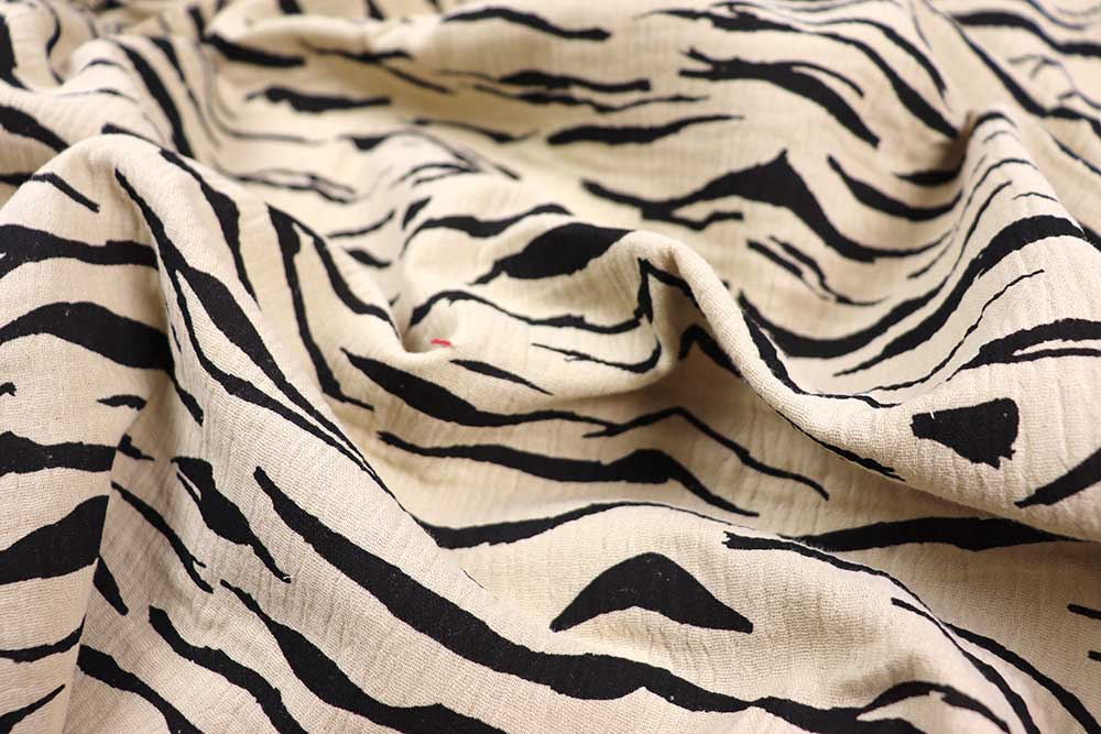 Super weicher Musselin aus reiner Baumwolle mit trendigem Tiger-Design Musselin Tiger S4 Baumwolle Tiere Musselin - Tiger