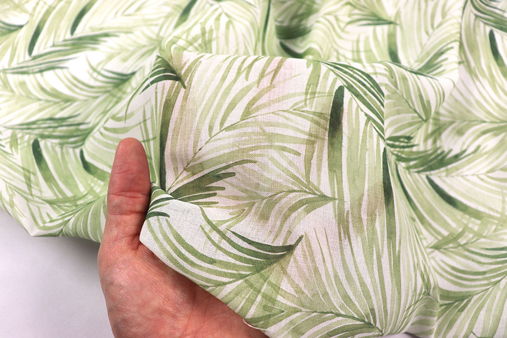 Sommerlicher Gardinenstoff mit Digitalprint - luftig, locker, leicht! Sp174030 Gardinenleinen Blaetter S4 Gardinen transparent Gardinenleinen - Summer Jungle