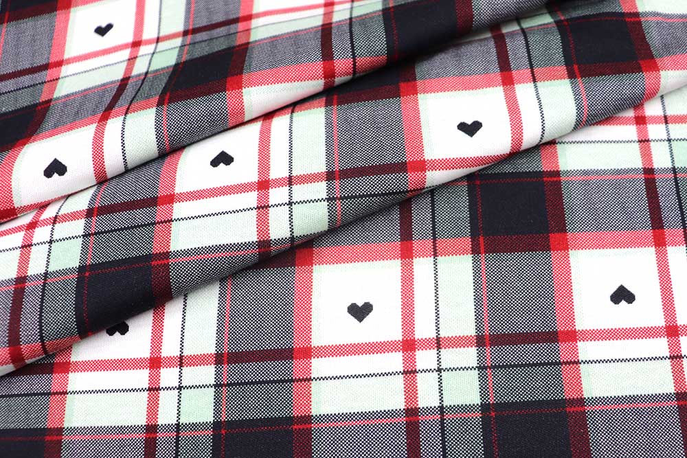 Qualitativ hochwertiger Baumwolljersey für Trachten, Shirts, Röcke und Landhaus-Kreationen Sp174056 Jersey Herz Karo 1 sonstige Muster Jersey - Herz-Karo