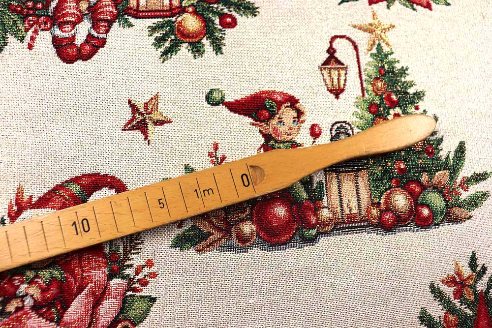 Winterglanz zum Nähen: Gobelin mit Wichteln & Lurex – für festliche Deko mit Charme und goldigem Funkeln! Wn5349 Gobelin Elfen S4 Weihnachten Wichtel Gobelin Glitzer - Santas Gnomes