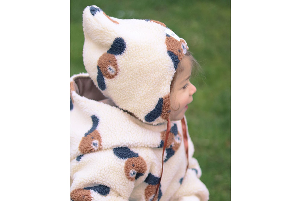 Super kuscheliger Sherpa in Creme mit niedlichem Hunde-Motiv Bk7734 Sherpa Fleece Hunde S4 Sherpa Fleece Sherpa Fleece - Hündchen