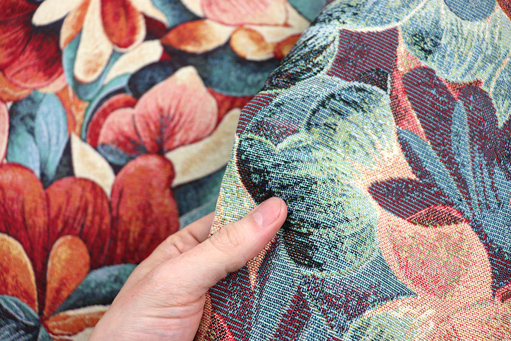 Überbreiter Gobelin mit farbenfrohem Muster für opulente, großflächige Dekorationen Ds3305 Gobelin Blumen S4 Taschenstoffe Gobelin - Teneriffa - 280 cm
