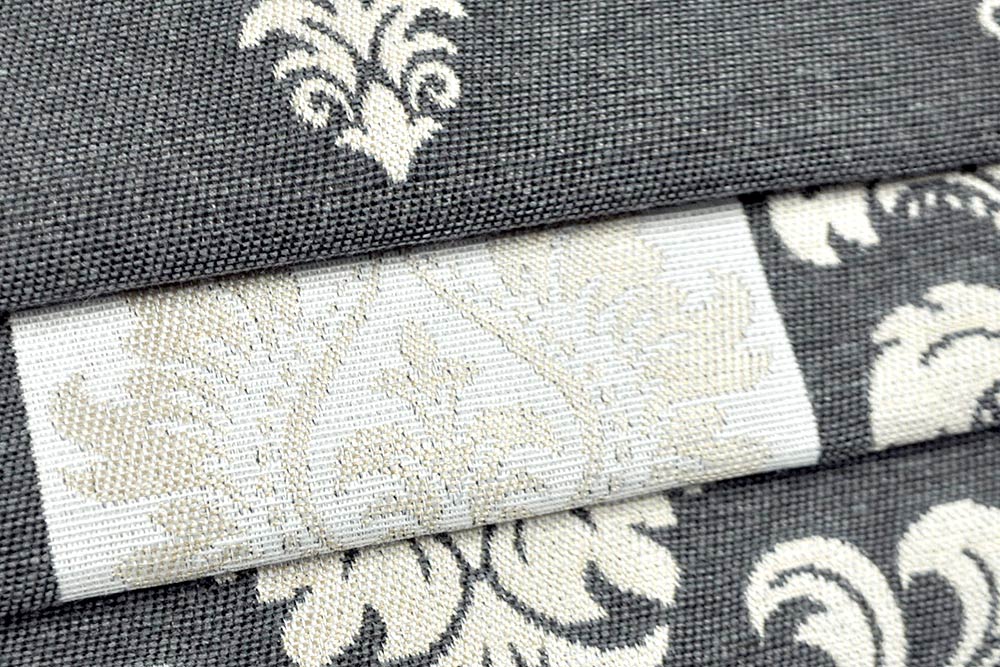 Barockmuster, aufwendig verwebt in höchster Qualität - schwerer, beidseitig verwendbarer Jacquard! Ds6087 Jacquard Beidseitig Barock Lilie Grau S4 Übergardinen Jacquard - Barock-Lilie - Grau