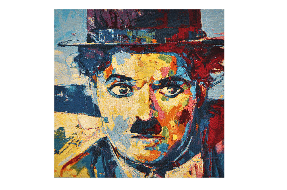 Kult + Stoff = Kunst! Absolut edler Gobelin, 47 x 47 cm - perfekt für aufsehenerregende Kissen und mehr Ds6099 Deko Panel Charlie 1 Dekostoffe Retro Gobelin-Panel - Charly - 47 x 47 cm