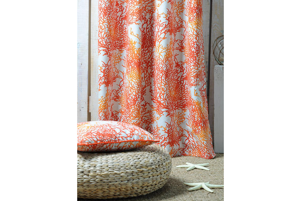 Robust, langlebig und stimmungsvoll - dieser Dekostoff ist ein maritimes Must-have! Ds6263 Dekostoff Korallenriff Orange Dekostoffe Pflanzen Dekostoff Premium - Korallenriff