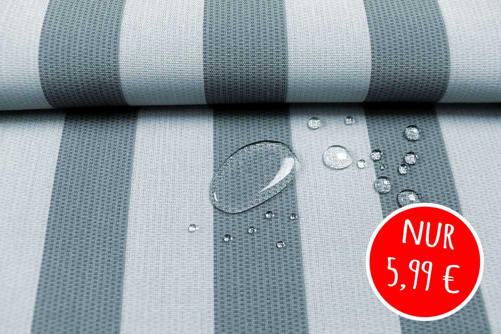 Hochwertiger Outdoorstoff in meliertem Grau für Strandkörbe, Bezüge und vieles mehr Sp171027 Outdoorstoff Streifen S4 Markisenstoffe Outdoorstoff Melange - Streifen - Sea Grey