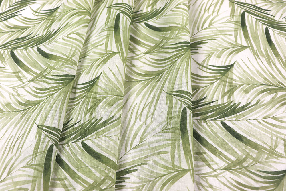 Sommerlicher Gardinenstoff mit Digitalprint - luftig, locker, leicht! Sp174030 Gardinenleinen Blaetter S4 Gardinen transparent Gardinenleinen - Summer Jungle