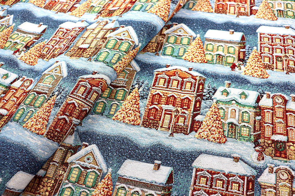 Wintermagie für Ihre Kissen, Taschen, Polster und viele andere Ideen, die in der Weihnachtszeit für Staunen sorgen sollen Wn5332 Gobelin Winterhaus Weihnachten sonstige Gobelin - Im Weihnachtsdorf