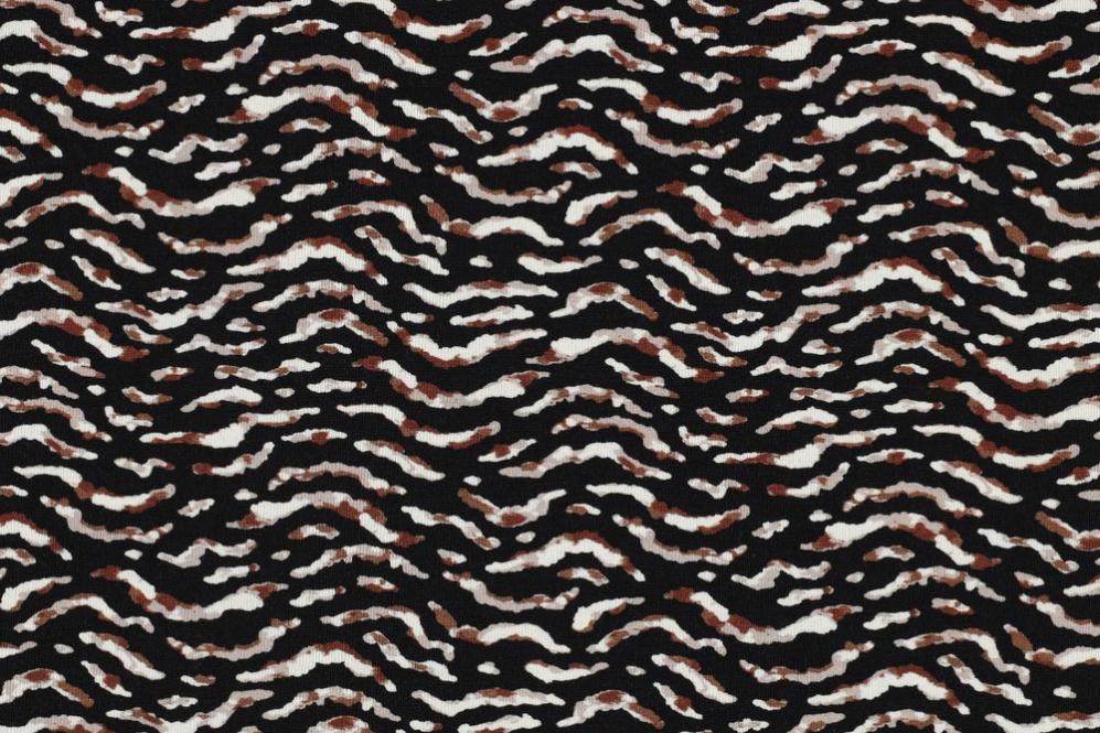 Luftig, geschmeidig, mit apartem Design - eleganter Viskosejersey für bequeme Kleidungsstücke! Bk7634 Viskosejersey Digital Abstrakt Zebra bedr. Bekl. Stoffe Viskosejersey Digital - Zebrana