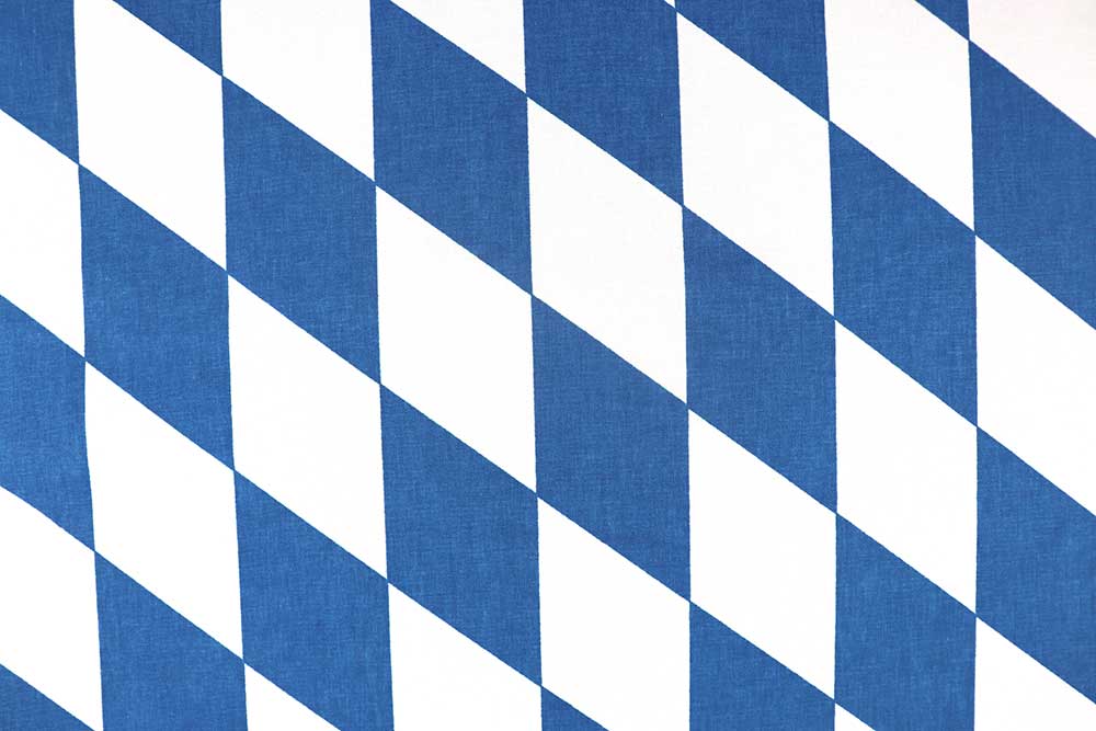 Schwer entflammbare Ware aus Baumwolle fürs Oktoberfest und Bayern-Fans! Co6999 Baumwollstoff Bayern Raute B1 Schwer Entflammbar S4 Stoffe - B1 Baumwollstoff - Bayern-Raute - B1 schwer entflammbar