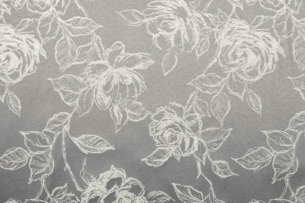 Hochwertiger Wende-Jacquard mit romantischem Rosen-Motiv - jetzt zuschlagen! Ds5803 Dekostoff Jacquard Rosen Grau Jacquard Jacquard Rosen - Silber/Creme