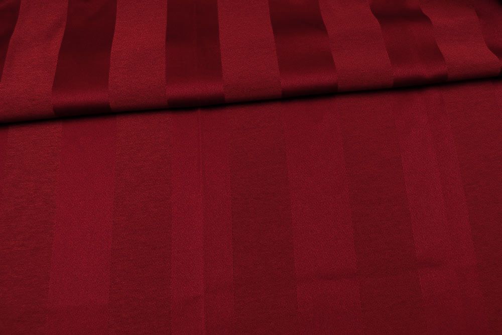 Schwer entflammberer Dekostoff  mit Glanz in klassischem Streifen-Muster Ds5822 Schwer entflammbar B1 Dekostoff Satin-Blockstreifen - Trevira CS - Bordeaux