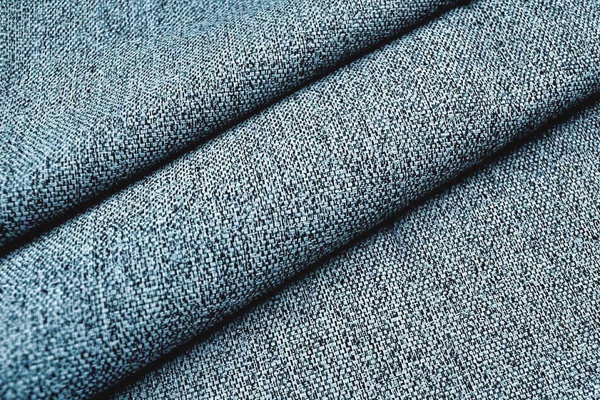Permanent schwer entflammbare Meterware, die dank der melierten Optik perfekt kombinierbar ist! Ds6050585 Dekostoffe Uni - schwer entflammbar Melange-Jacquard - Trevira CS - Bahama Blau