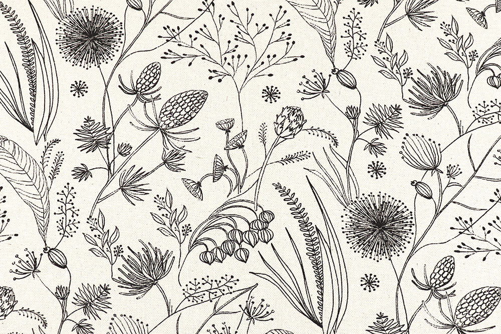 Robuster Dekostoff mit sehr hohem Baumwollanteil und einem dezenten Pflanzenmotiv, das sich toll kombinieren lässt! Ds6259 Dekostoff Toile Wiese S4 Dekostoffe Pflanzen Dekostoff Premium - Flower Toile