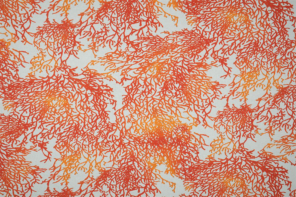 Robust, langlebig und stimmungsvoll - dieser Dekostoff ist ein maritimes Must-have! Ds6263 Dekostoff Korallenriff Orange Dekostoffe Pflanzen Dekostoff Premium - Korallenriff