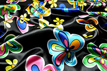 Satin Stoffe bunt