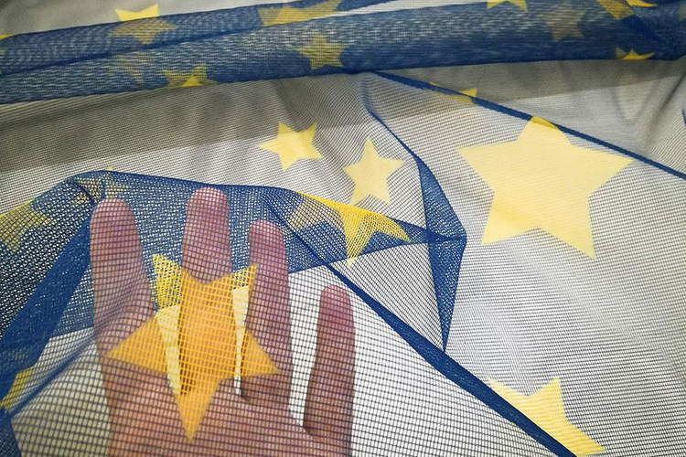 Bedrucktes Moskitonetz mit Sternenmotiv